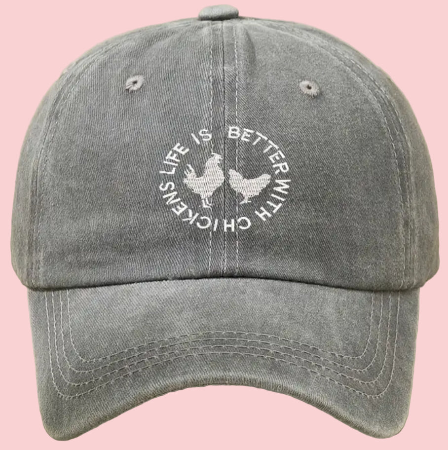 Ball Cap (Life is Better with Chickens)