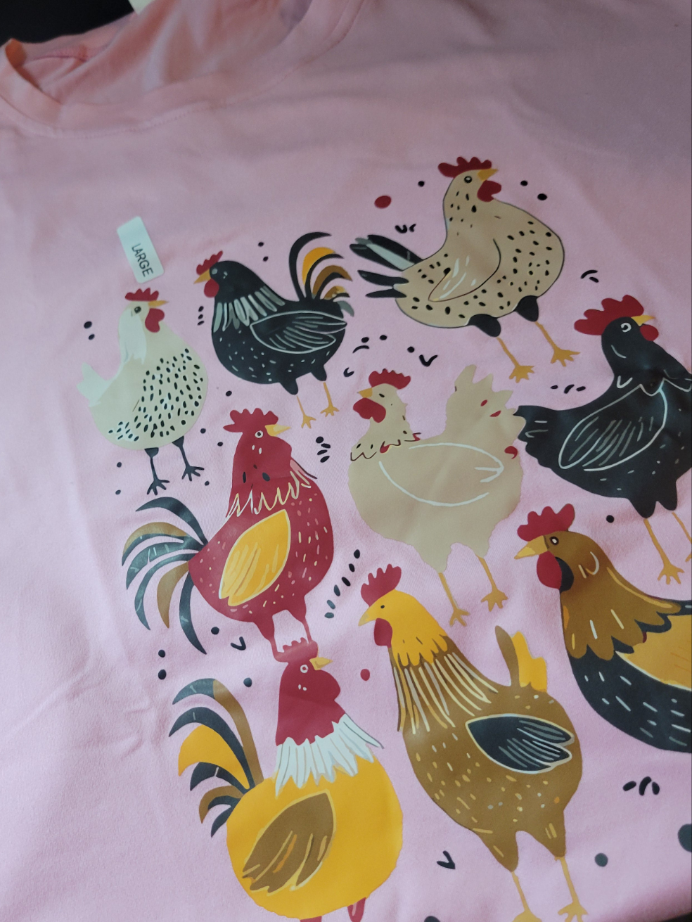 STYLIZED CHICKEN T-SHIRT SIZE LG
