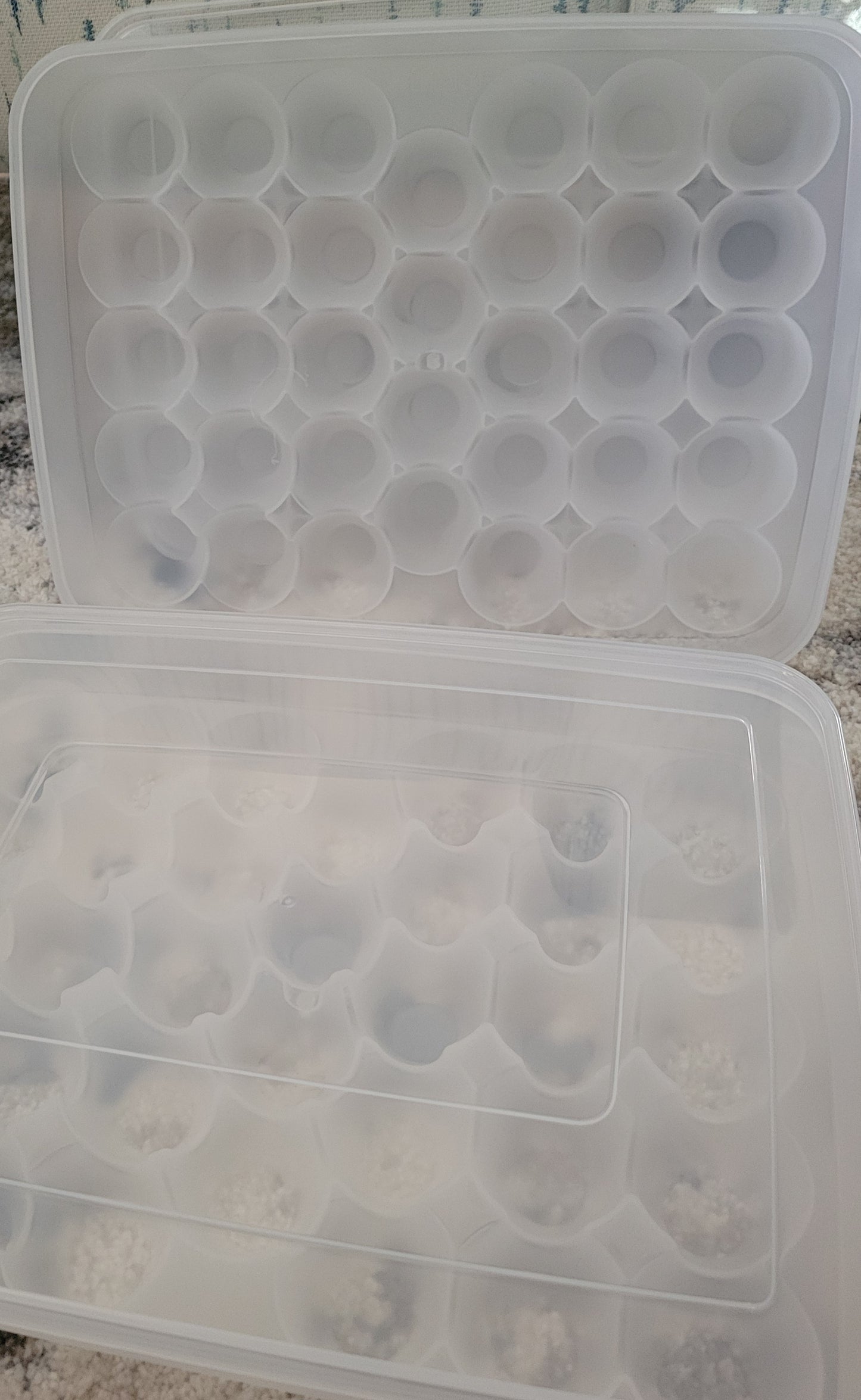 34 CELL EGG CARTON STORAGE CONATINER, PLASTIC, STACKABLE