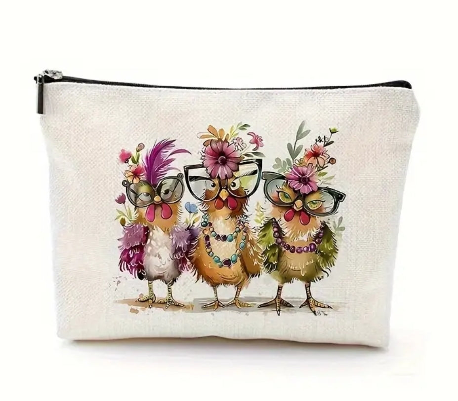 COSMETIC BAG WITH ZIPPER CLOSURE