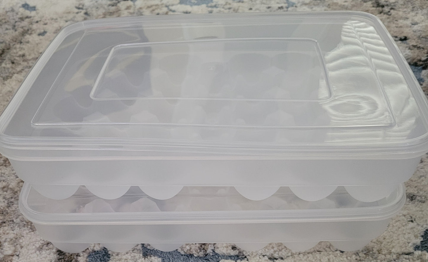 34 CELL EGG CARTON STORAGE CONATINER, PLASTIC, STACKABLE