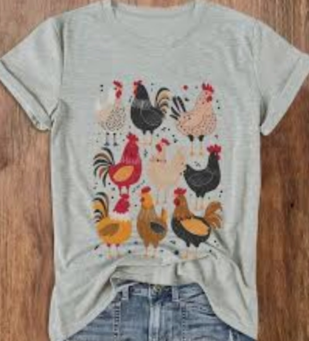 STYLIZED CHICKEN T-SHIRT SIZE LG