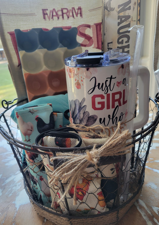 Crazy Chicken Lady Gift Basket Large