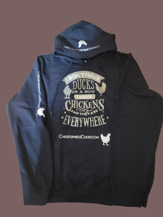 2XL CHRISTOPHER'S COOP HOODIE Sparkle "Chickens Everywhere"