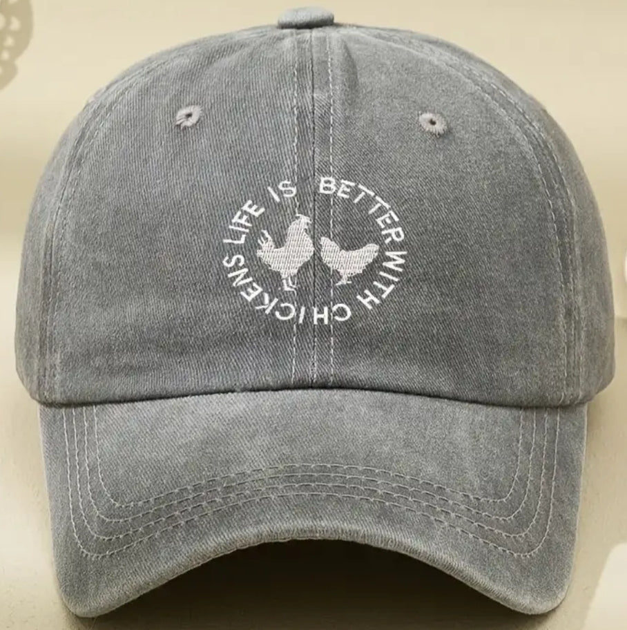 Ball Cap (Life is Better with Chickens)