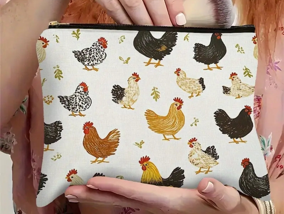 COSMETIC BAG WITH ZIPPER CLOSURE