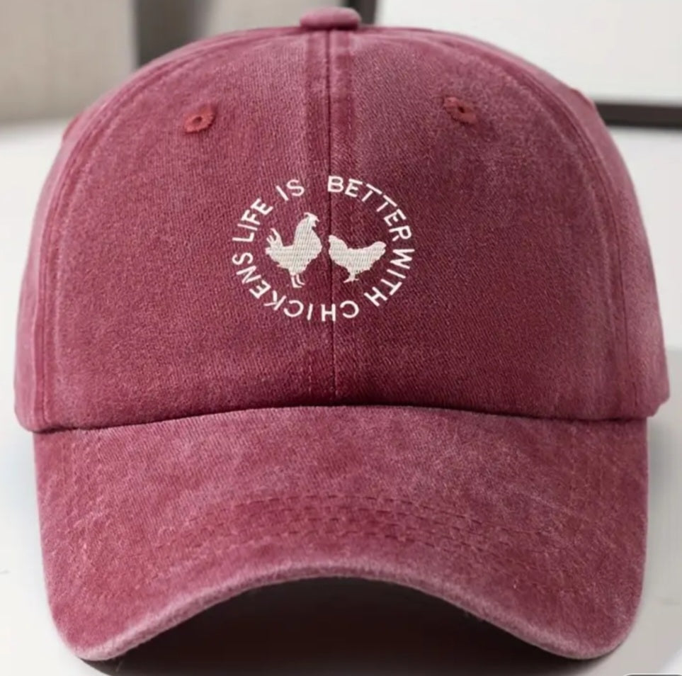 Ball Cap (Life is Better with Chickens)