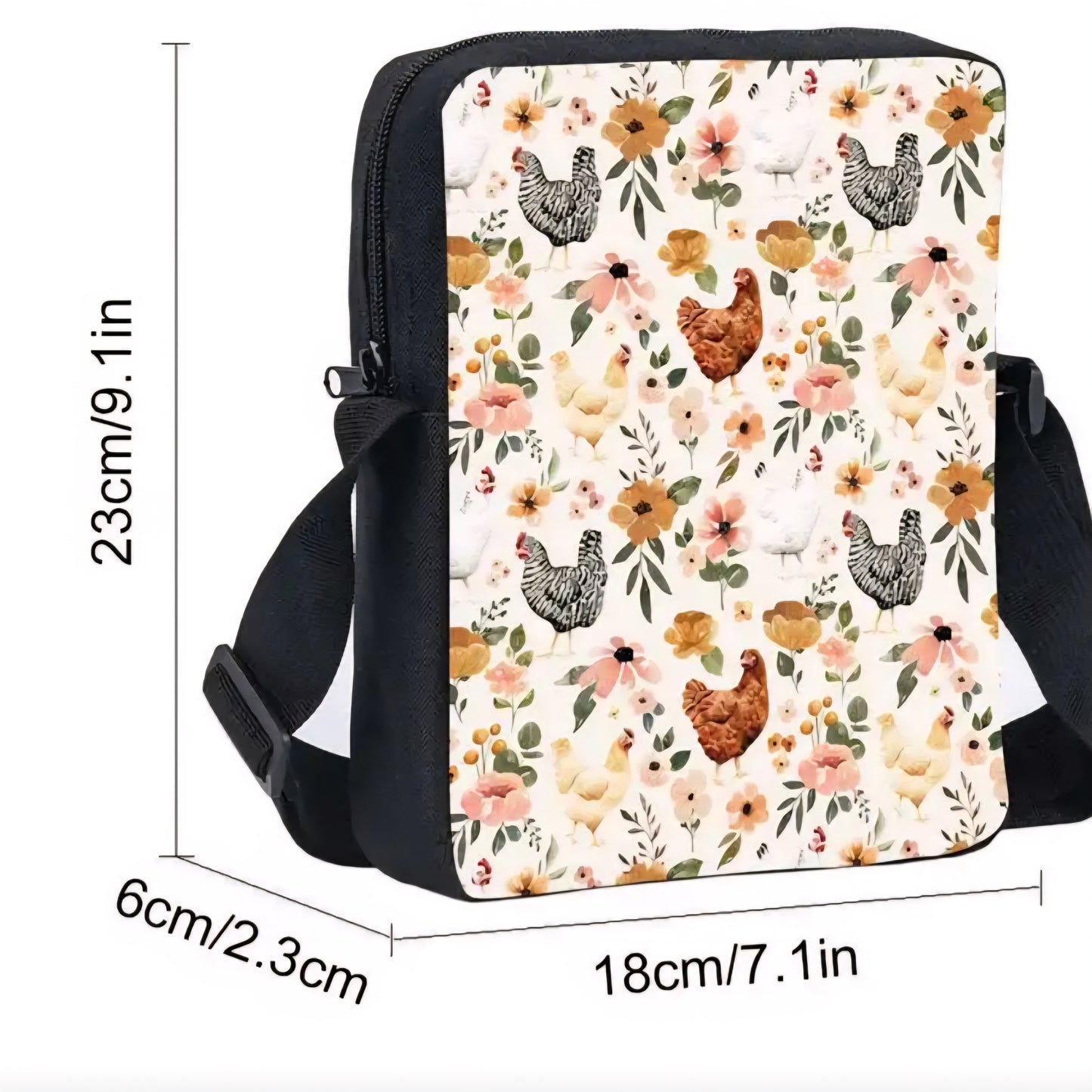 CROSS-BODY CHICKEN AND FLOWERS BAG!