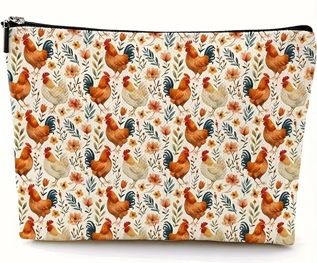 COSMETIC BAG WITH ZIPPER CLOSURE