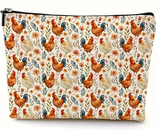 COSMETIC BAG WITH ZIPPER CLOSURE