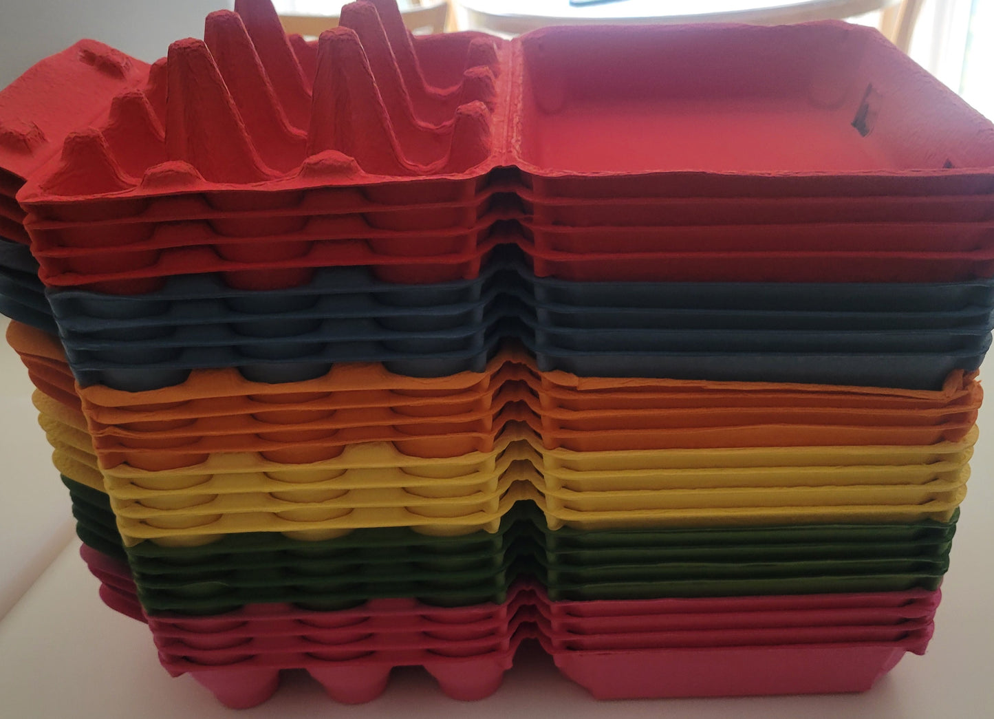 Colorful Egg Carton Kits, MIX and MATCH the Colors, Safe Handling Stickers Included.